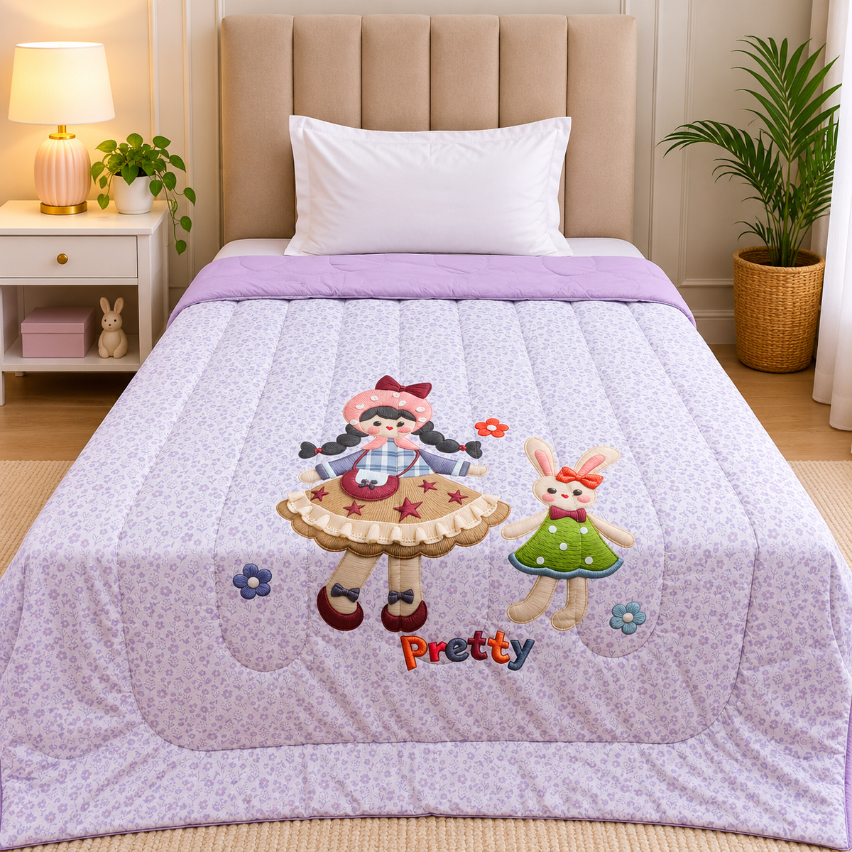 Giigle Kids Pretty Cartoon Printed Imported Cotton Comforter