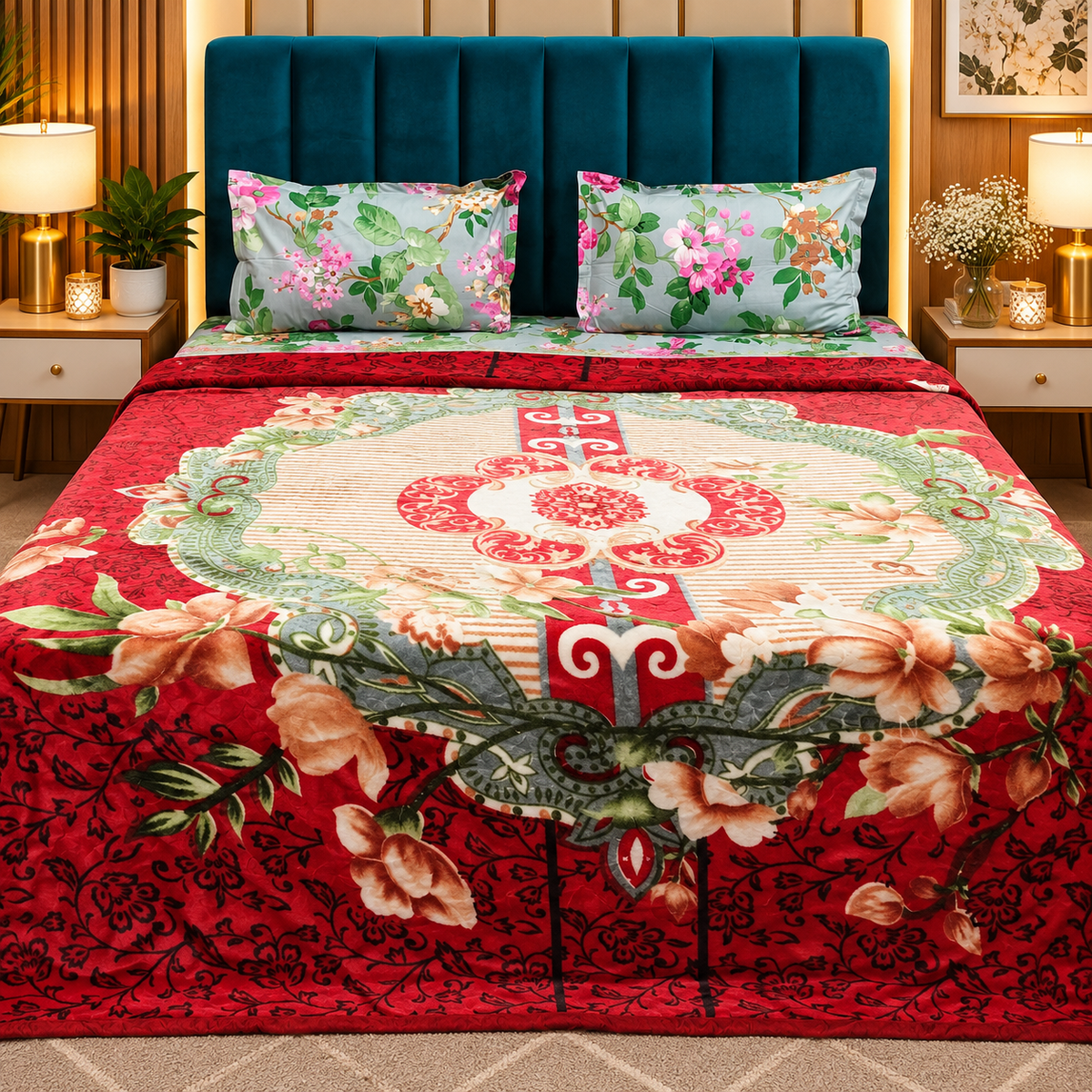 Royal comfort Floral Printed Double Bed Blanket