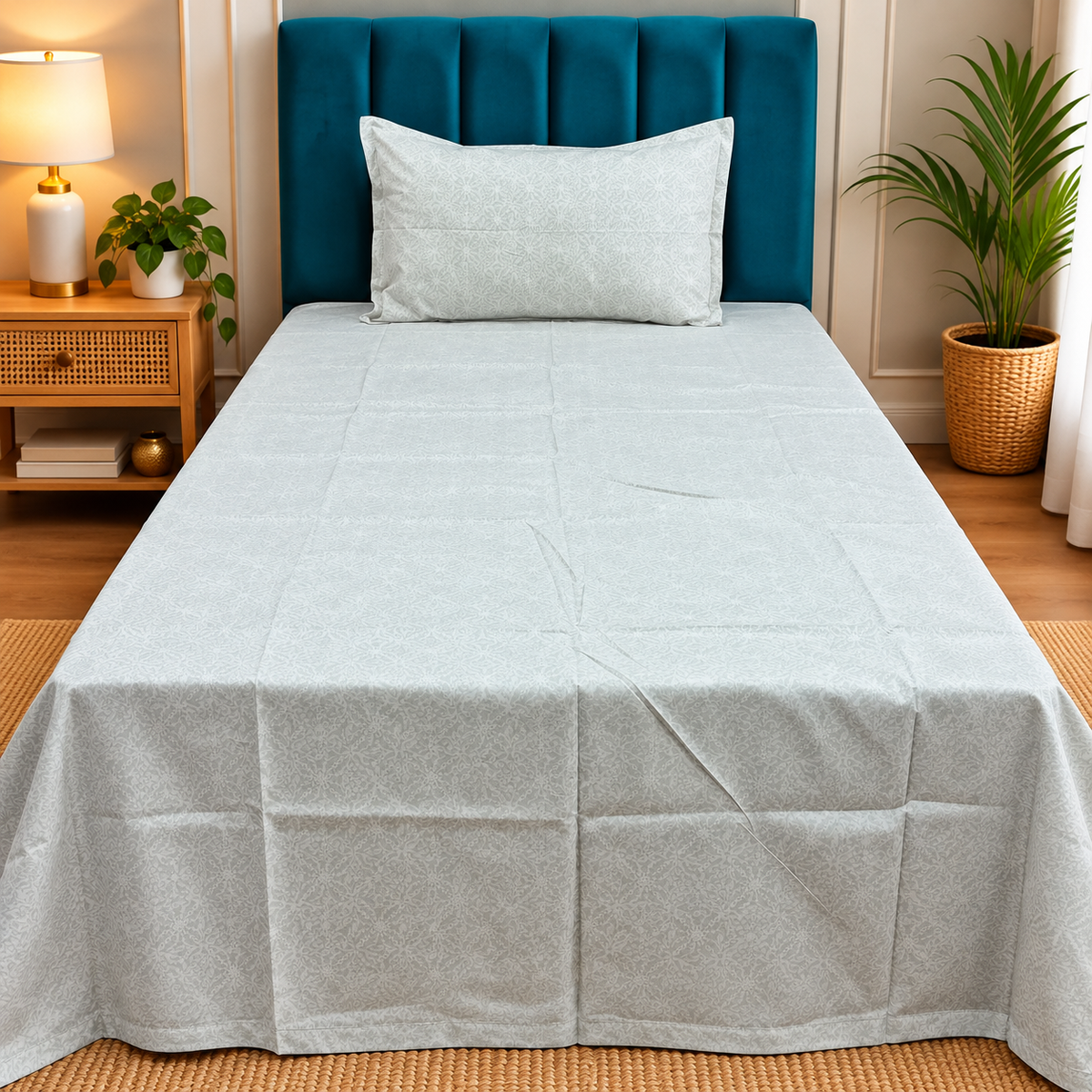 Export Cotton  Printed Single Bedsheet