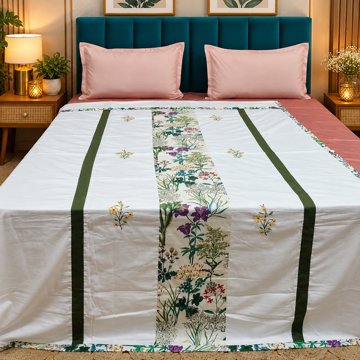 Heritage Weave Premium Single Bed Pure Cotton Embroidered AC Duvet Cover
