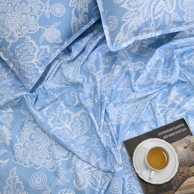 Majestic printed pure cotton king size bedsheet set