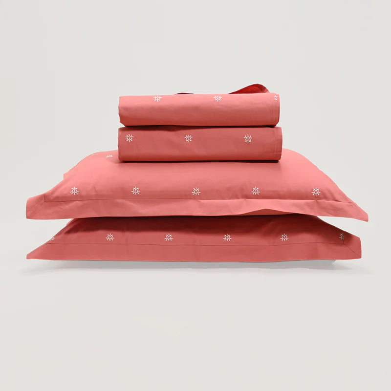 Tiny Bloom pure cotton king size Embroidered bedsheet