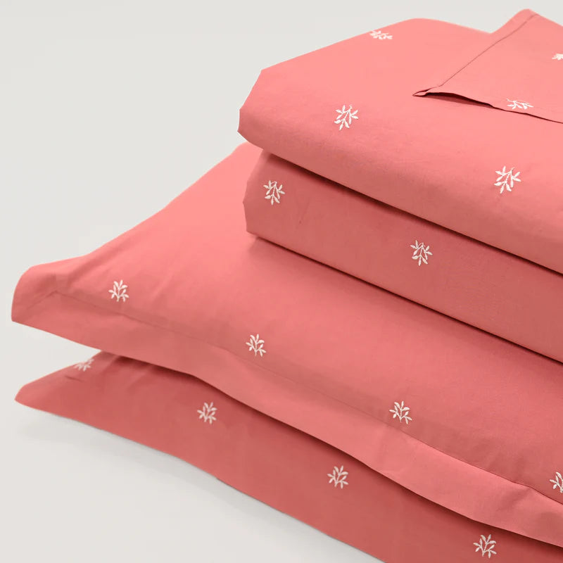 Tiny Bloom pure cotton king size Embroidered bedsheet