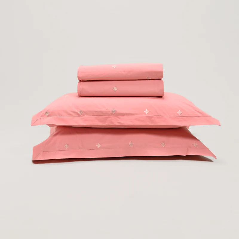 Tiny Bloom pure cotton king size Embroidered bedsheet