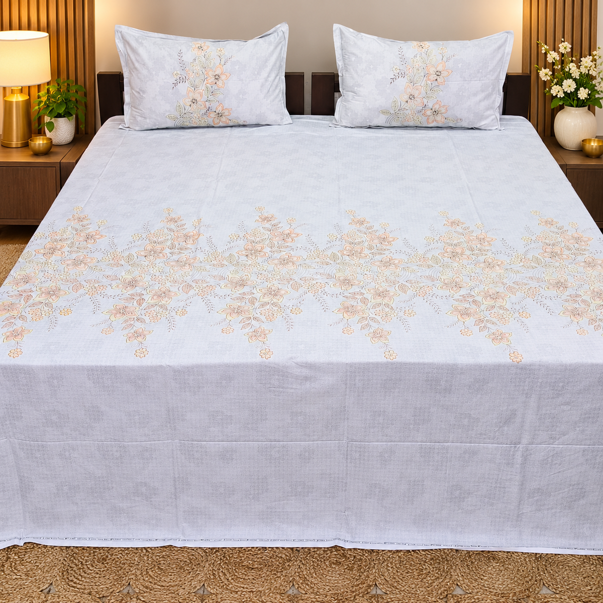 Sengol Super King Size Pure Cotton Printed Bedsheet Set