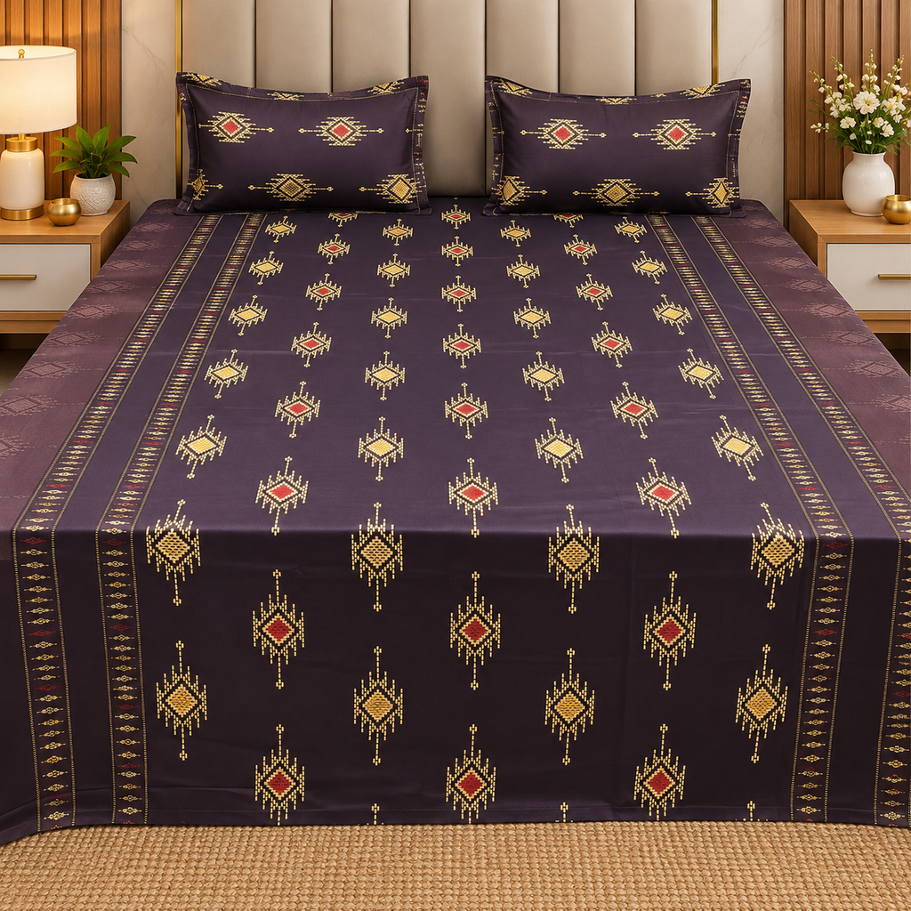 Procian Print Premium Pure Cotton Queen Size Bedsheet