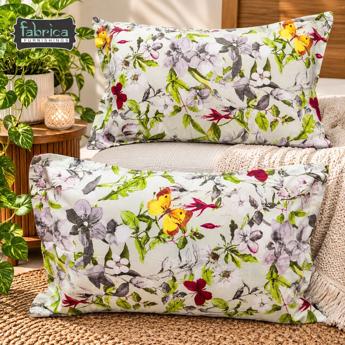 Fabby Printed Pure Cotton Pillow Covers only