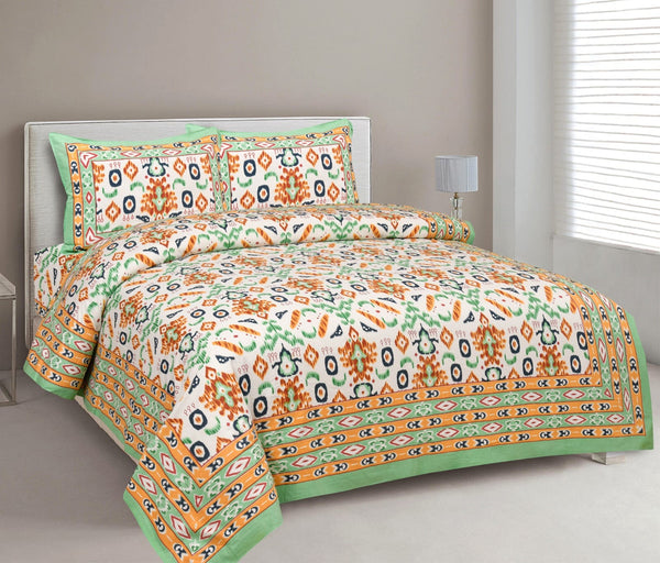 Decor Designer Print Cotton Double Bed Queen Size Bed Sheets (90*108 Inch)