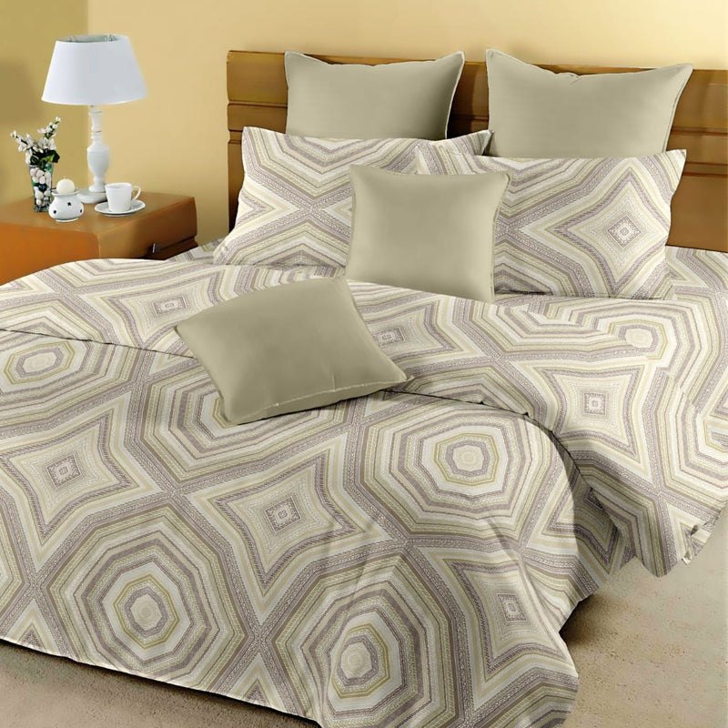Decor Classic Print Cotton Double Bed King Size Bed Sheets (108X108)