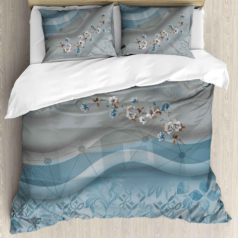 Fab Decor Pure Cotton Digital Print Super Kingsize Bedsheet (400TC)