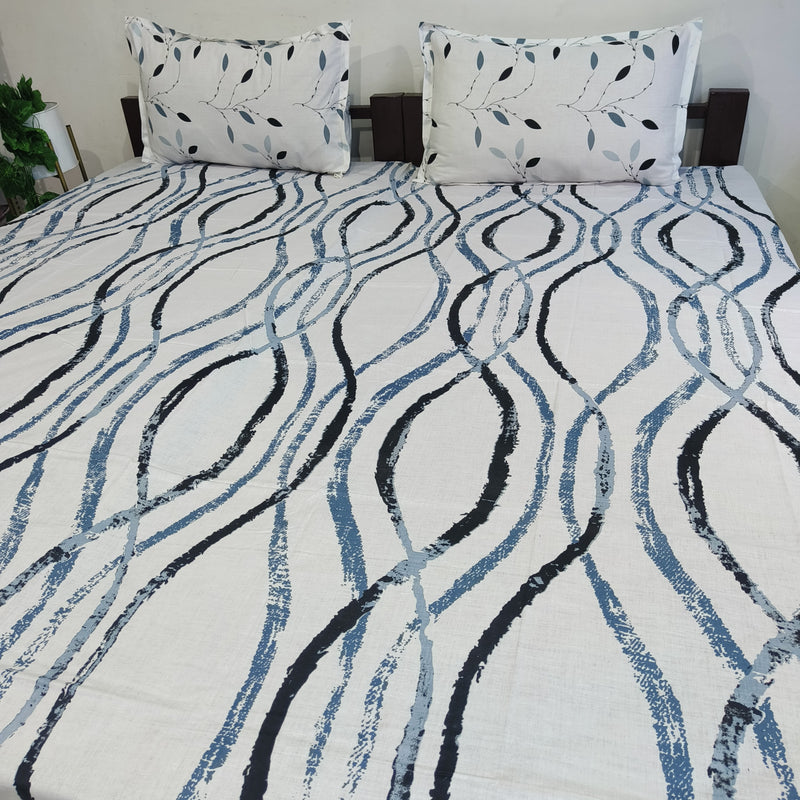 Fabby Home Abstract Print Cotton Double Bedsheet