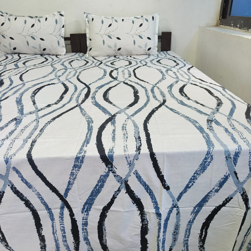 Fabby Home Abstract Print Cotton Double Bedsheet
