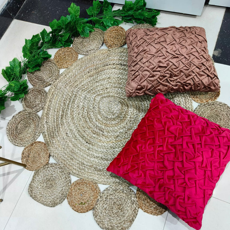 Handmade Braided Jute Rug in Round with Small Circle Pattern