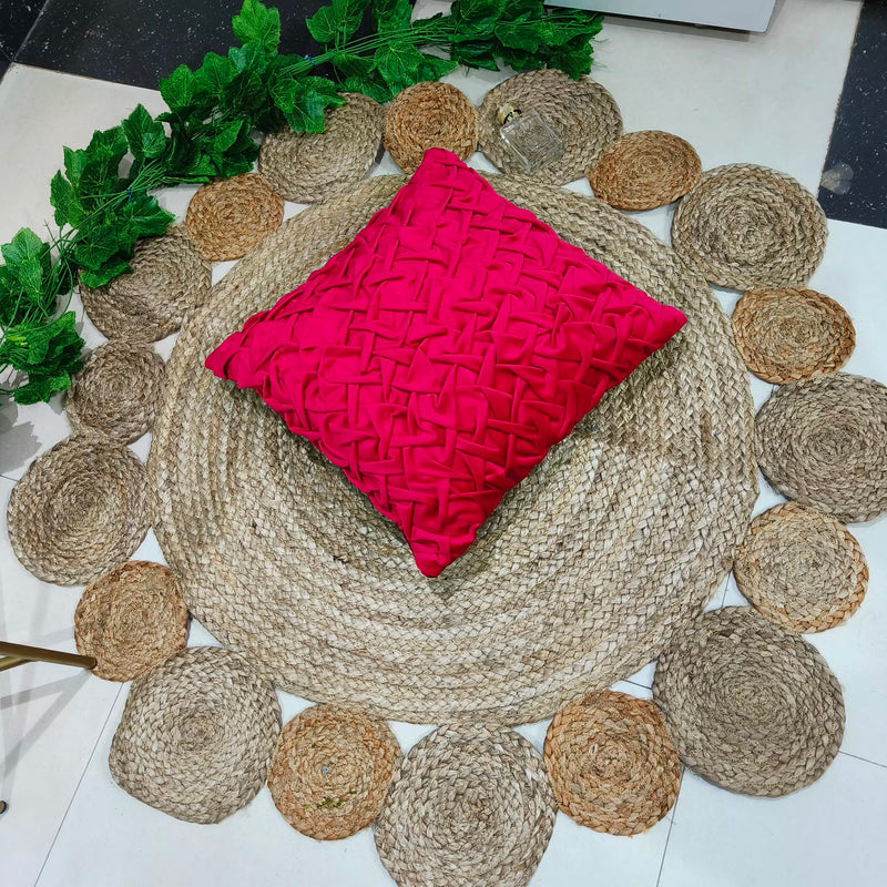 Handmade Braided Jute Rug in Round with Small Circle Pattern