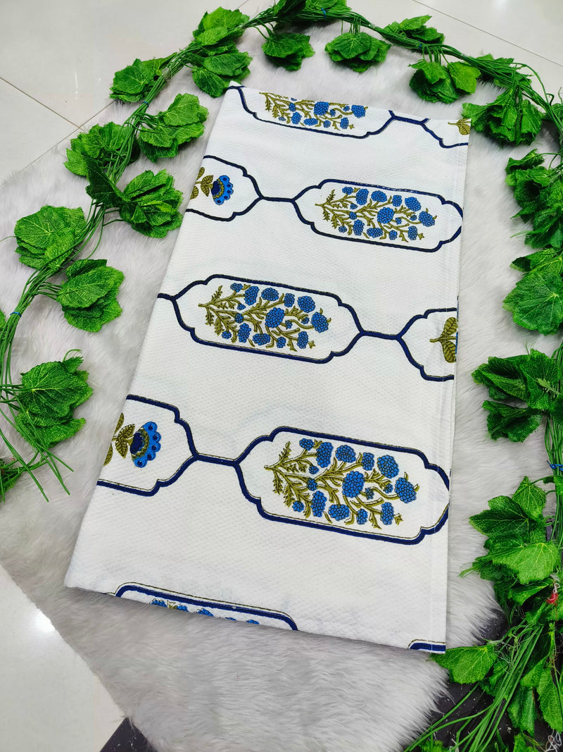 Waffle Handblock Printed Pure Cotton Bath & Hand Towels