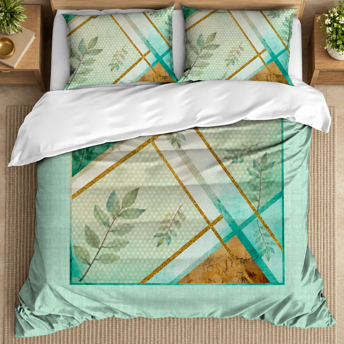 Digital Raga Printed King Size (400 Tc) Pure Cotton Bedsheet