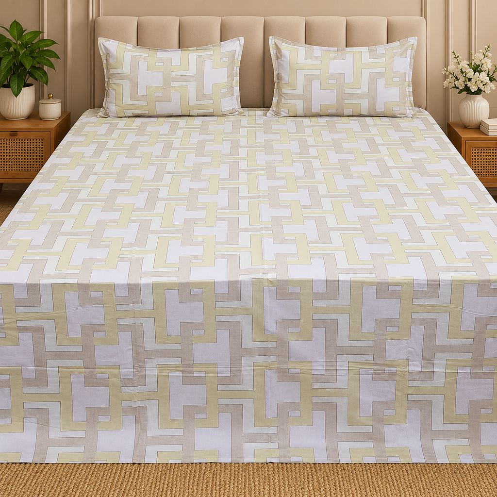 Procian Premium Pure Cotton Printed King Size Bedsheet