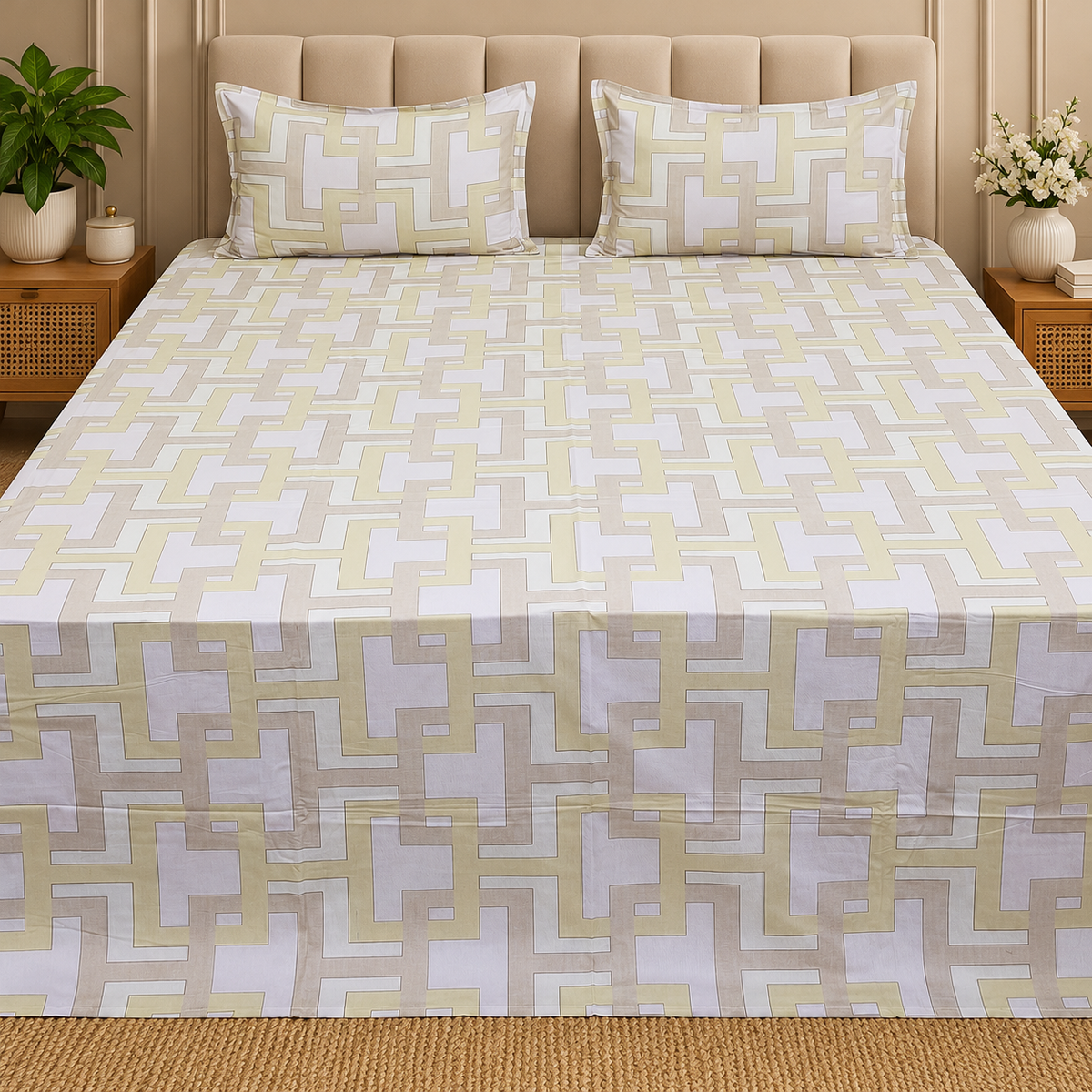 Procian Premium Pure Cotton Printed King Size Bedsheet