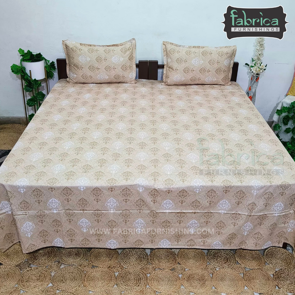 Fabby Home Floral Print Cotton Double Bedsheet