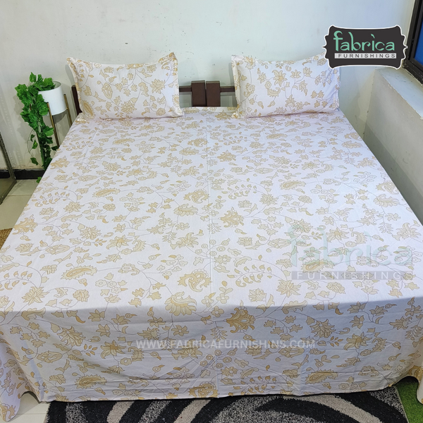 Fabby Abstract Print Cotton  Double Bedsheet