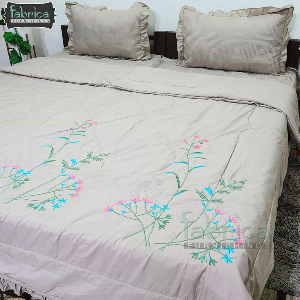 Rajwada  Embroidered Quilted Bedding Set