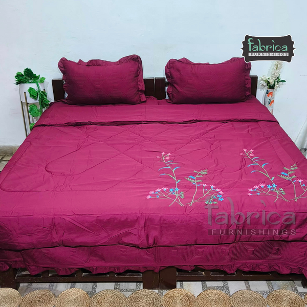 Rajwada  Embroidered  4Quilted Bedding Set