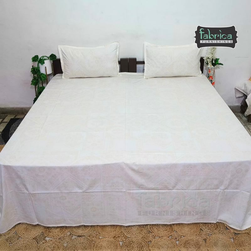 Fabby Decor Designer Super Kingsize Printed Pure Cotton Bedsheet