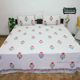 Fab Nazakhat Pure Cotton Handblock Super Kingsize Bedsheet