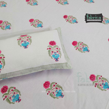 Fab Nazakhat Pure Cotton Handblock Super Kingsize Bedsheet