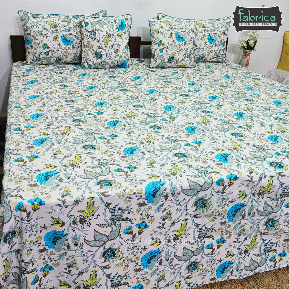 Anokhi Printed 5 pcs pure cotton King Size Bedsheet Set