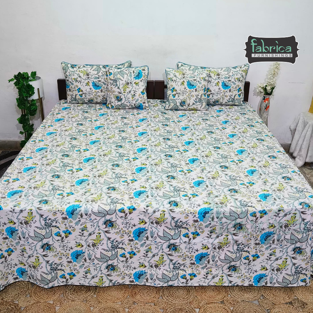 Anokhi Printed 5 pcs pure cotton King Size Bedsheet Set