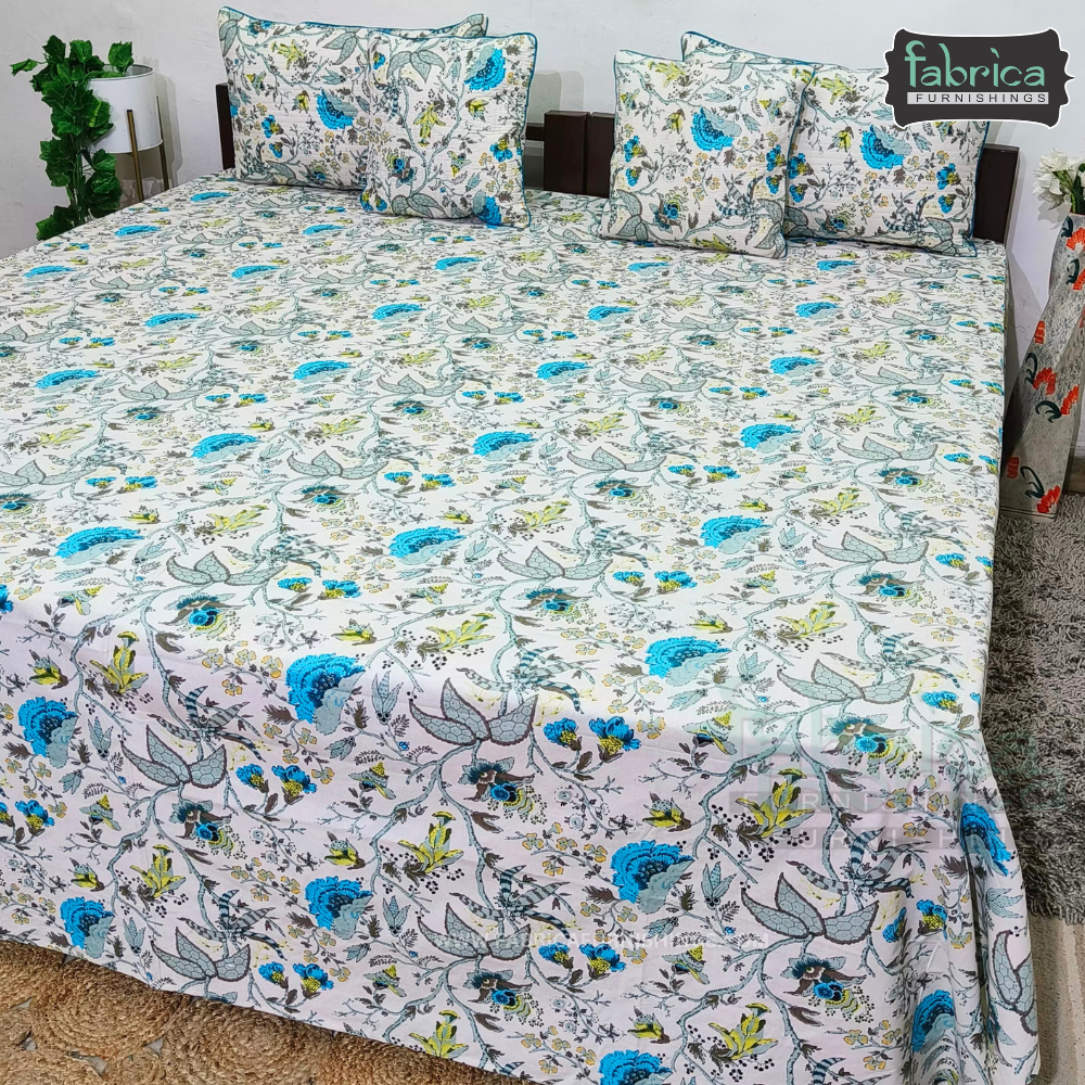 Anokhi Printed 5 pcs pure cotton King Size Bedsheet Set