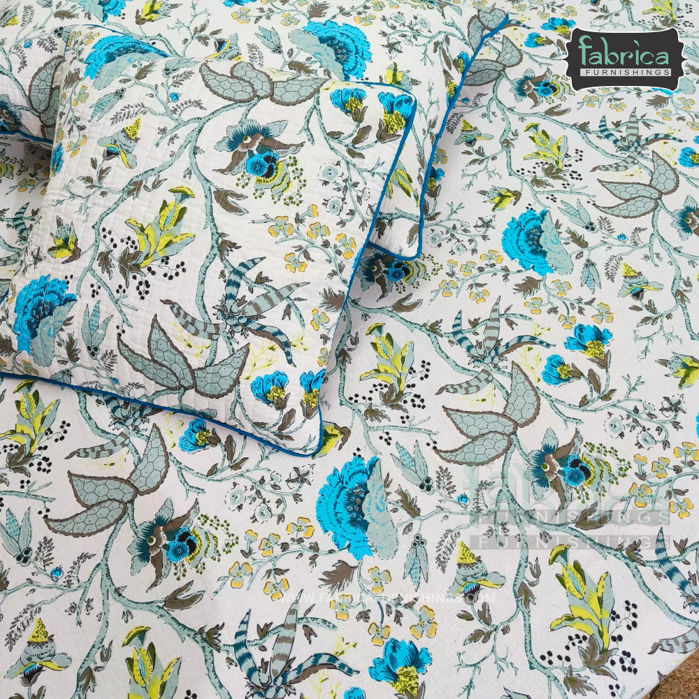 Anokhi Printed 5 pcs pure cotton King Size Bedsheet Set