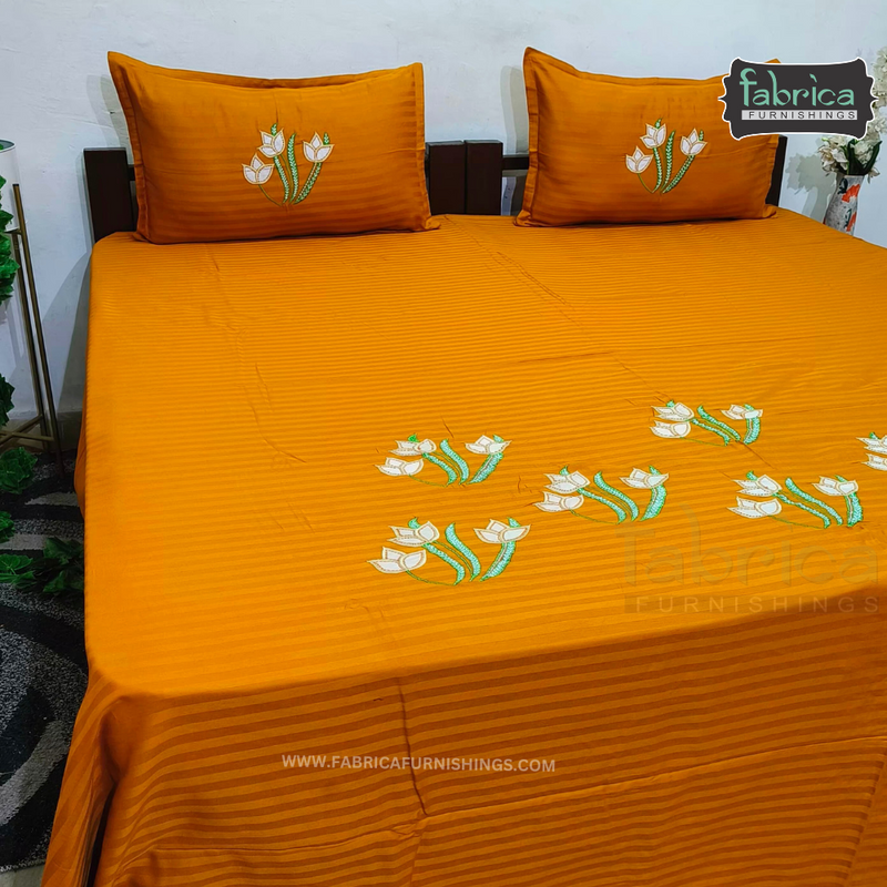 Fabby Home Designer Embroider King size  Bedsheet