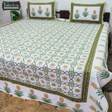 Fabby Decor Designer Handblock Quilted Cotton Bedcover.