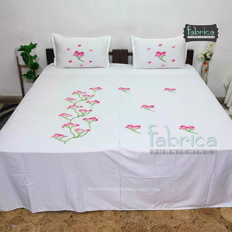 Decor Classic Embroider Cotton Designer King Size Bedsheet