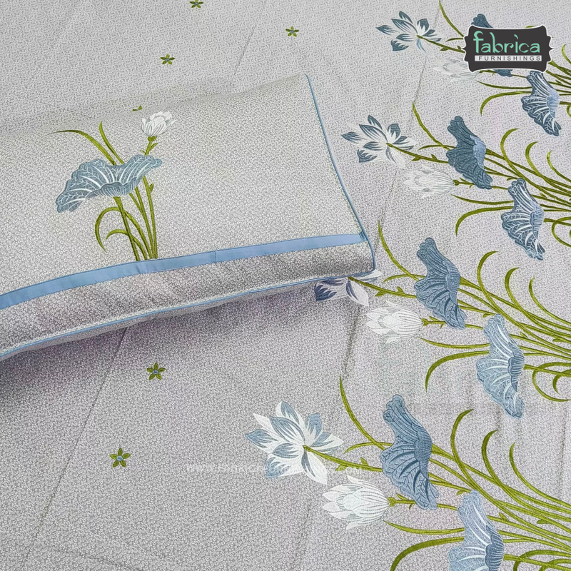 Fabby Decor Cotton Embroider Designer  King Size Bedsheet