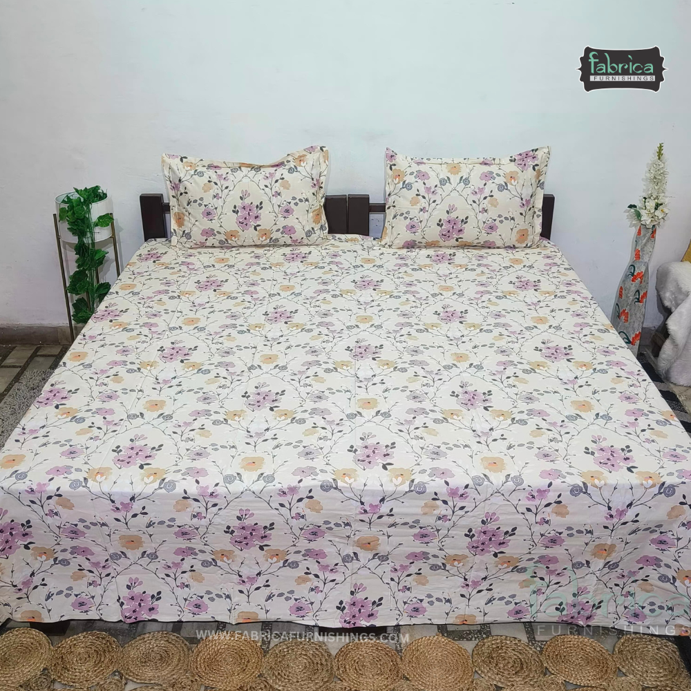 Paradise Decor Designer Print Cotton Super King Size Bed Sheets