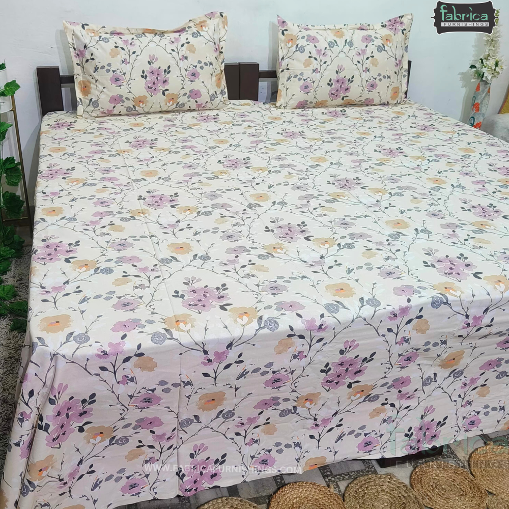 Paradise Decor Designer Print Cotton Super King Size Bed Sheets