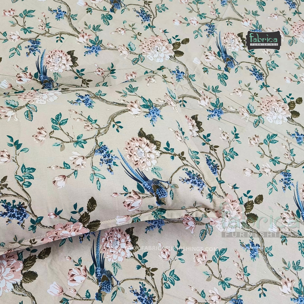 Sadabahar Anokhi Printed Pure Cotton  King Size Bedsheet Set