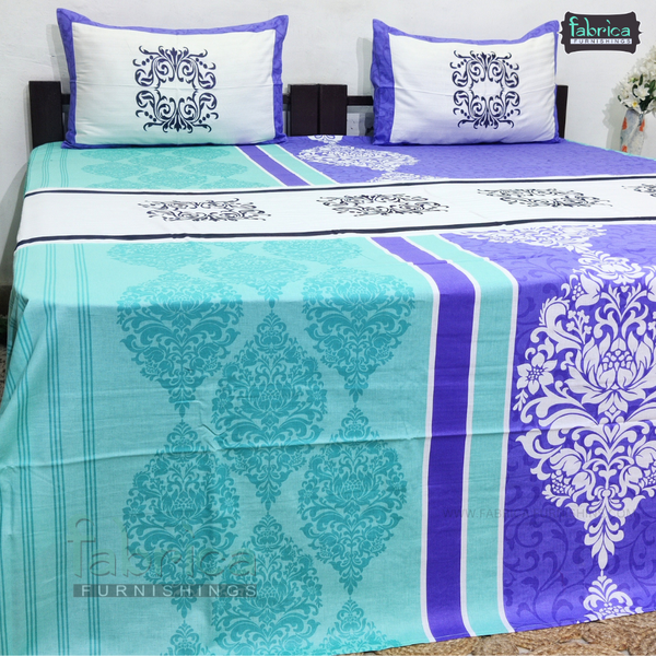 Emerald Designer embroider pure cotton kingsize Bedsheet
