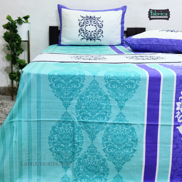 Emerald Designer embroider pure cotton kingsize Bedsheet