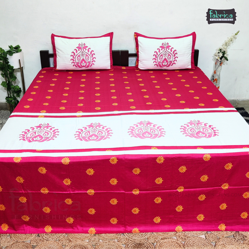 Emerald Designer embroider kingsize Bedsheet