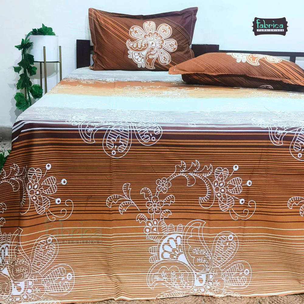 La Cozy  Decor Designer Super King size Printed Pure Cotton Bedsheet