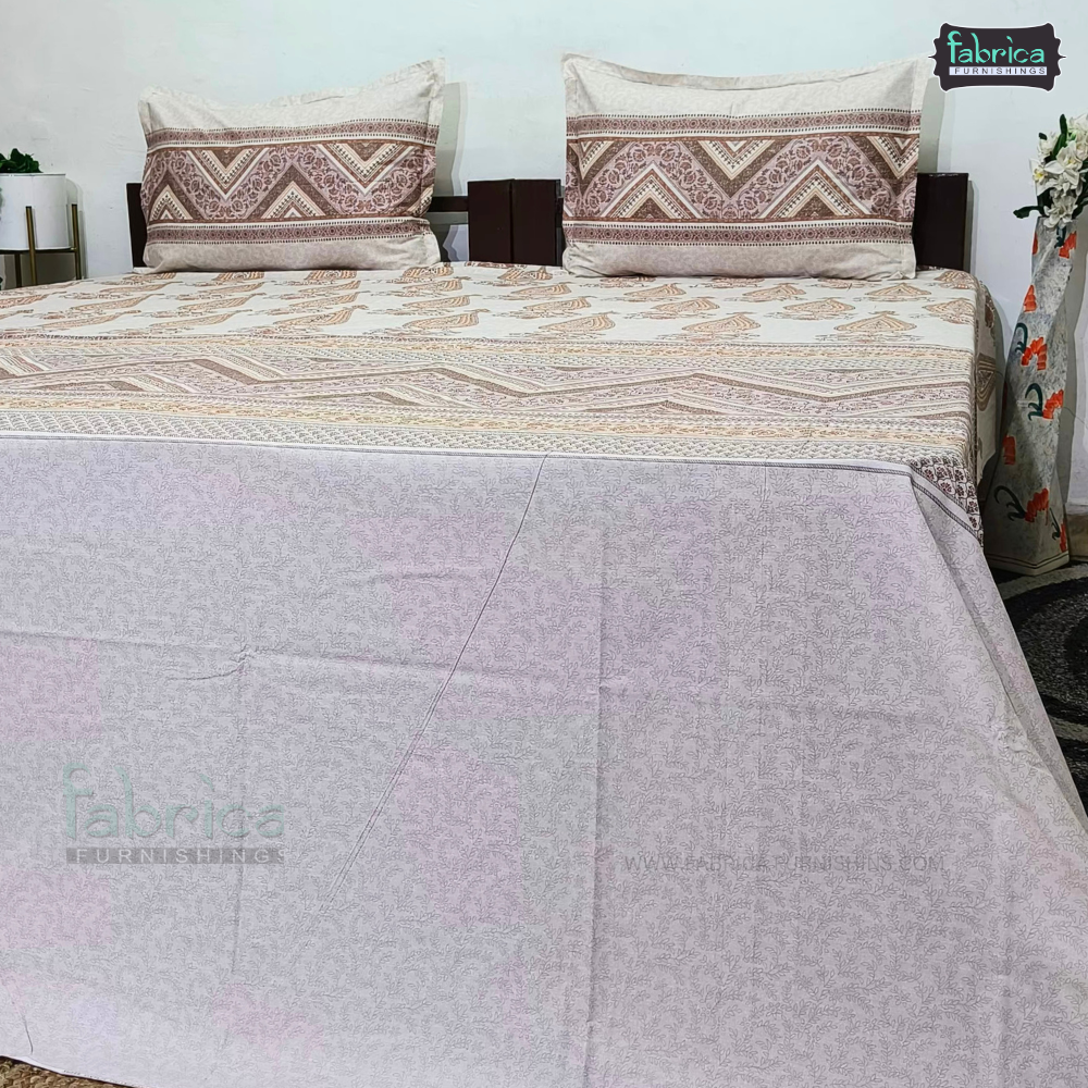 Sengol Super King Size Pure Cotton Printed Bedsheet Set