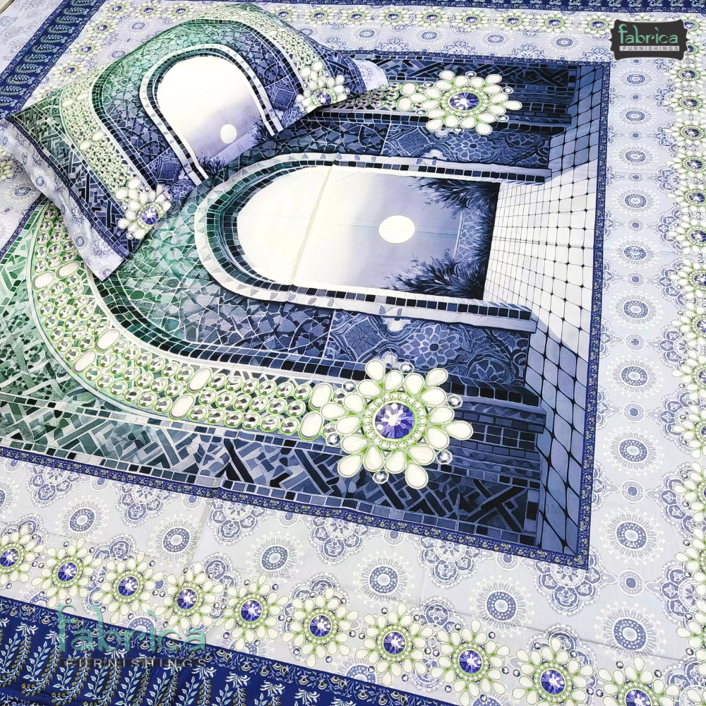 Fab Decor Pure Cotton Digital Print Super Kingsize Bedsheet (400TC)