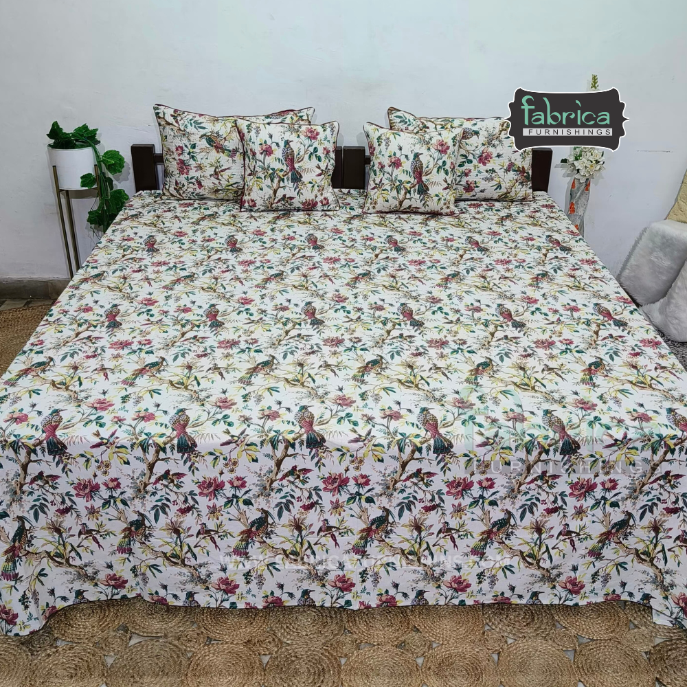Anokhi Printed 5 pcs pure cotton King Size Bedsheet Set