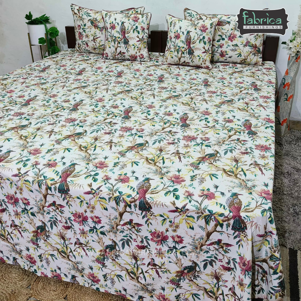 Anokhi Printed 5 pcs pure cotton King Size Bedsheet Set
