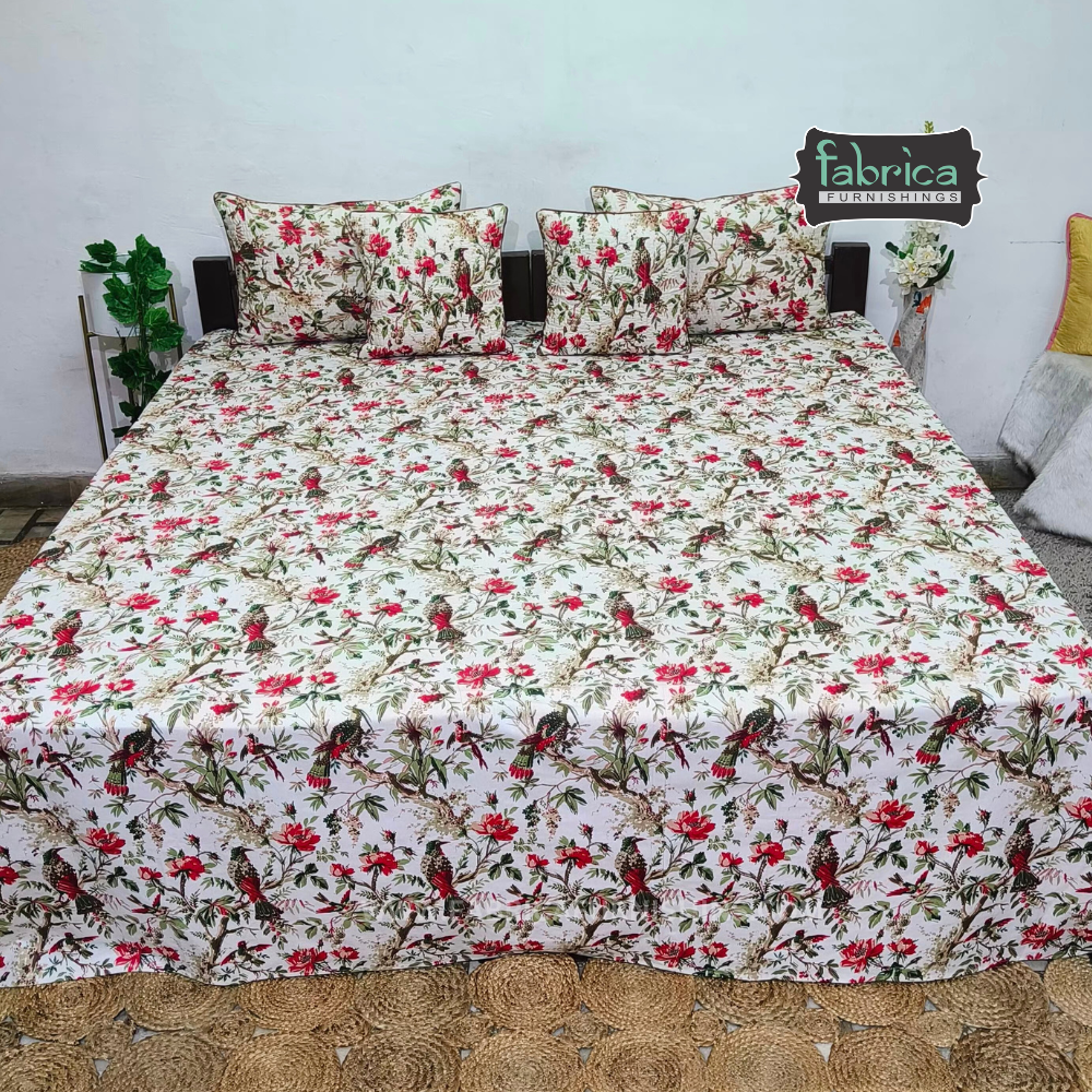 Anokhi Printed 5 pcs pure cotton King Size Bedsheet Set