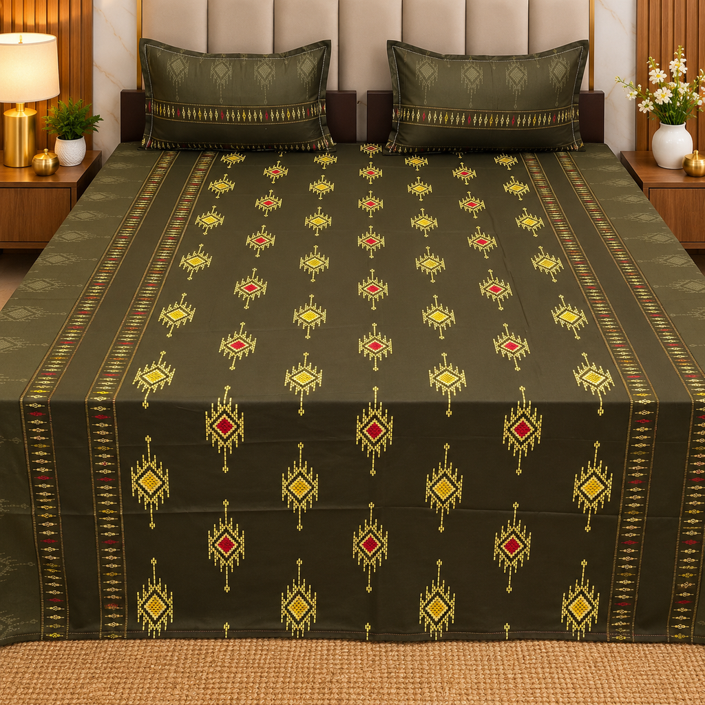 Procian Print Premium Pure Cotton Queen Size Bedsheet